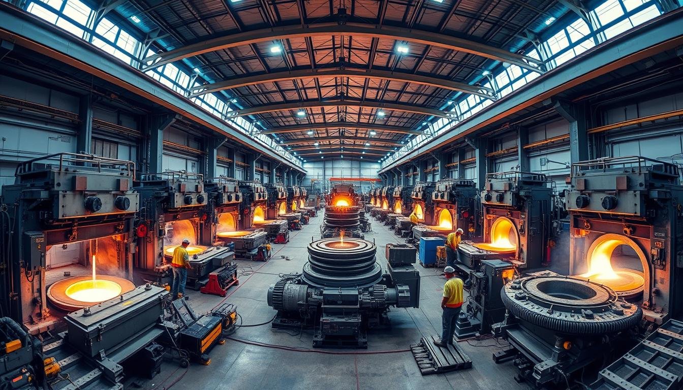 Advanced forging facility showing multiple forging methods in operation