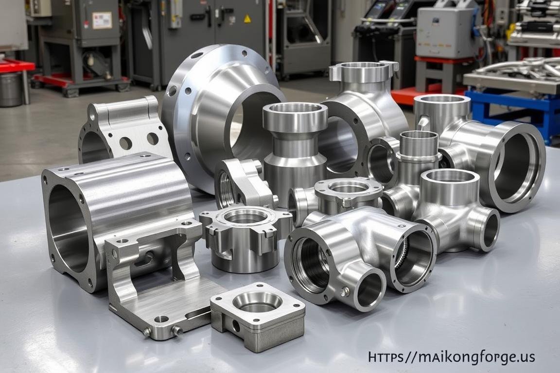 Aerospace aluminum forged components including structural parts with https://maikongforge.us watermark