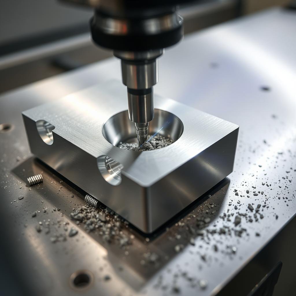 Aluminum billet being machined