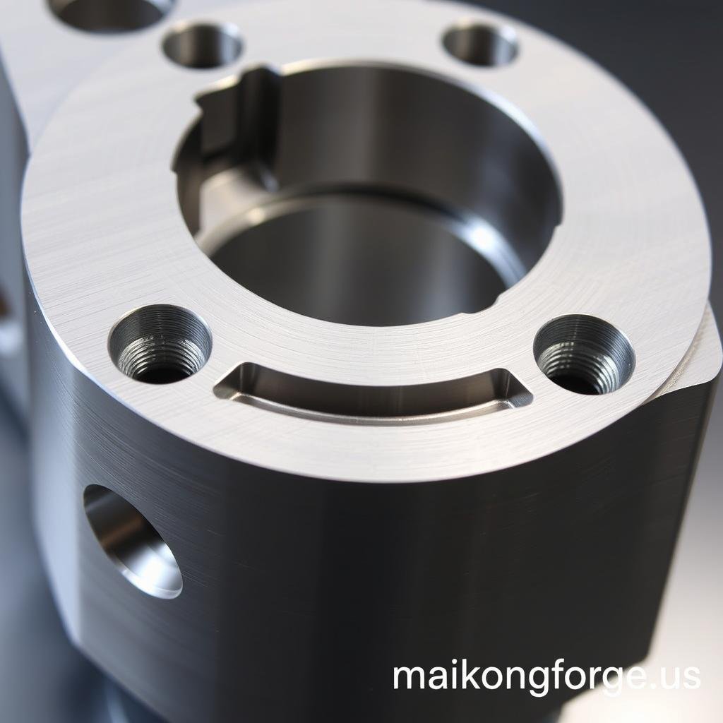 Aluminum forged aerospace component demonstrating high strength-to-weight ratio