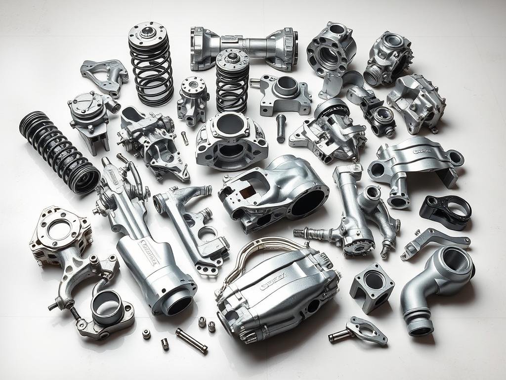 Aluminum forged automotive components including suspension parts and engine components
