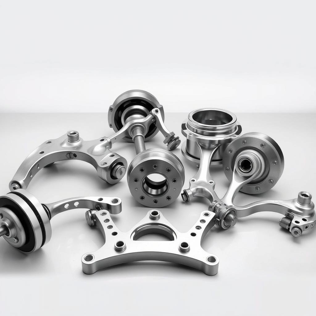 Aluminum forged automotive components including suspension parts