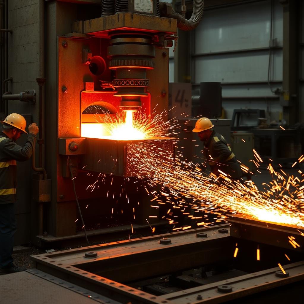 Aluminum forging in progress at MAIKONG facility