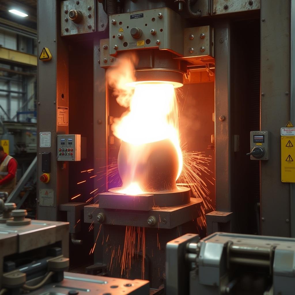 Aluminum forging operations at MAIKONG manufacturing facility