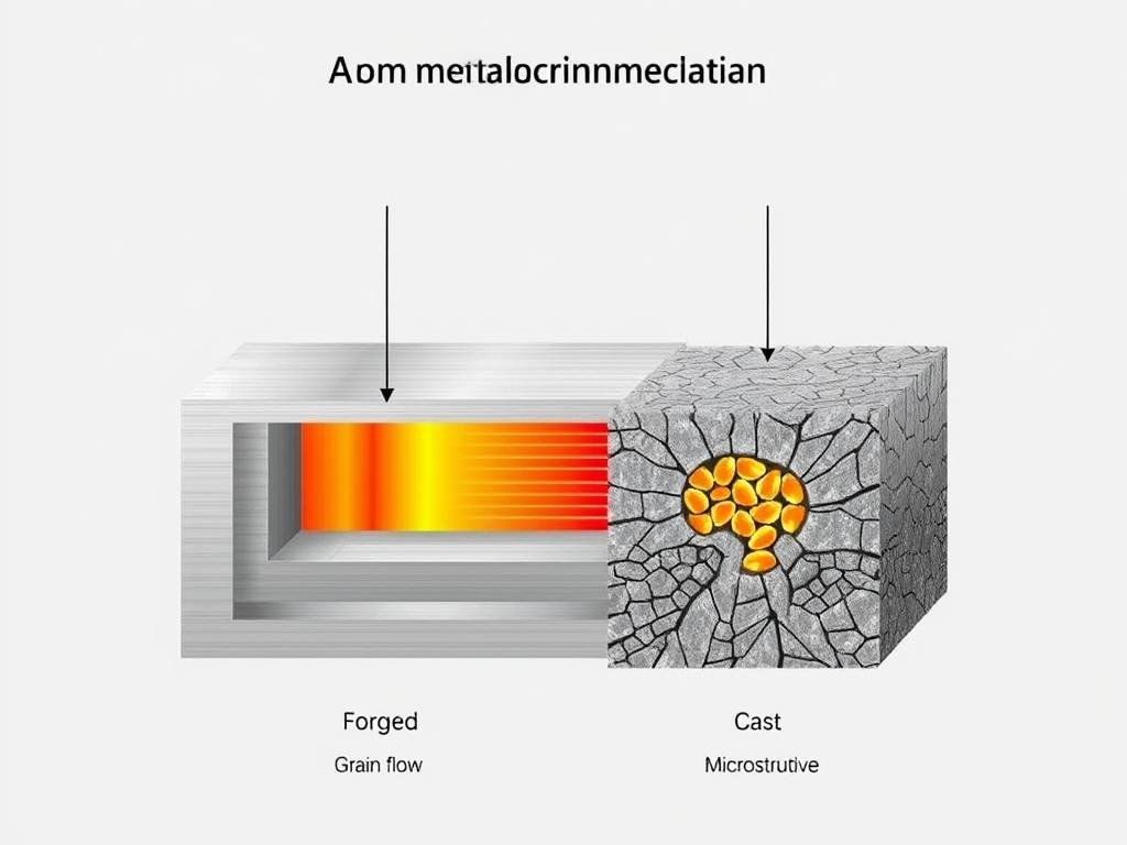 Aluminum forging process showing grain flow alignment at MAIKONG