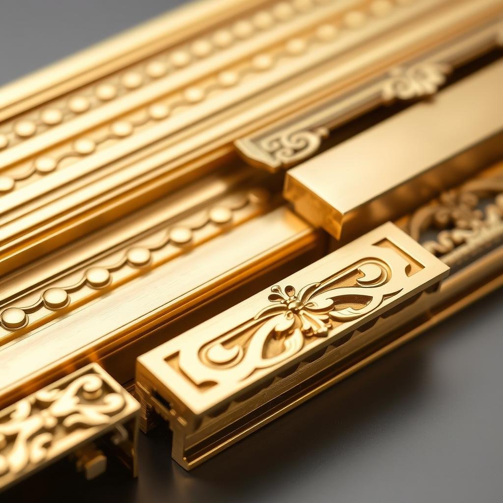 Architectural brass extrusion profiles for decorative applications