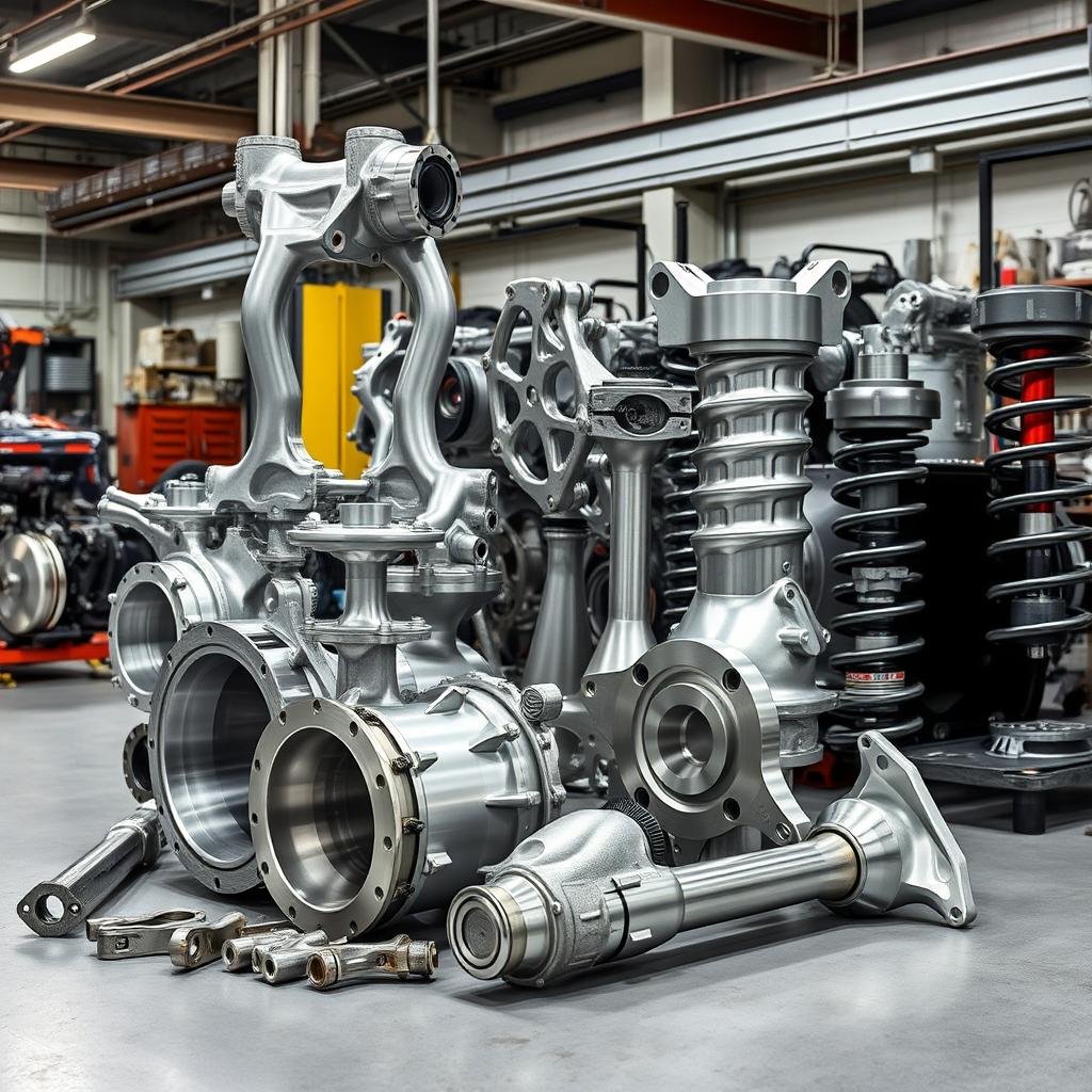 Automotive aluminum forged and machined parts showing MAIKONG's precision manufacturing