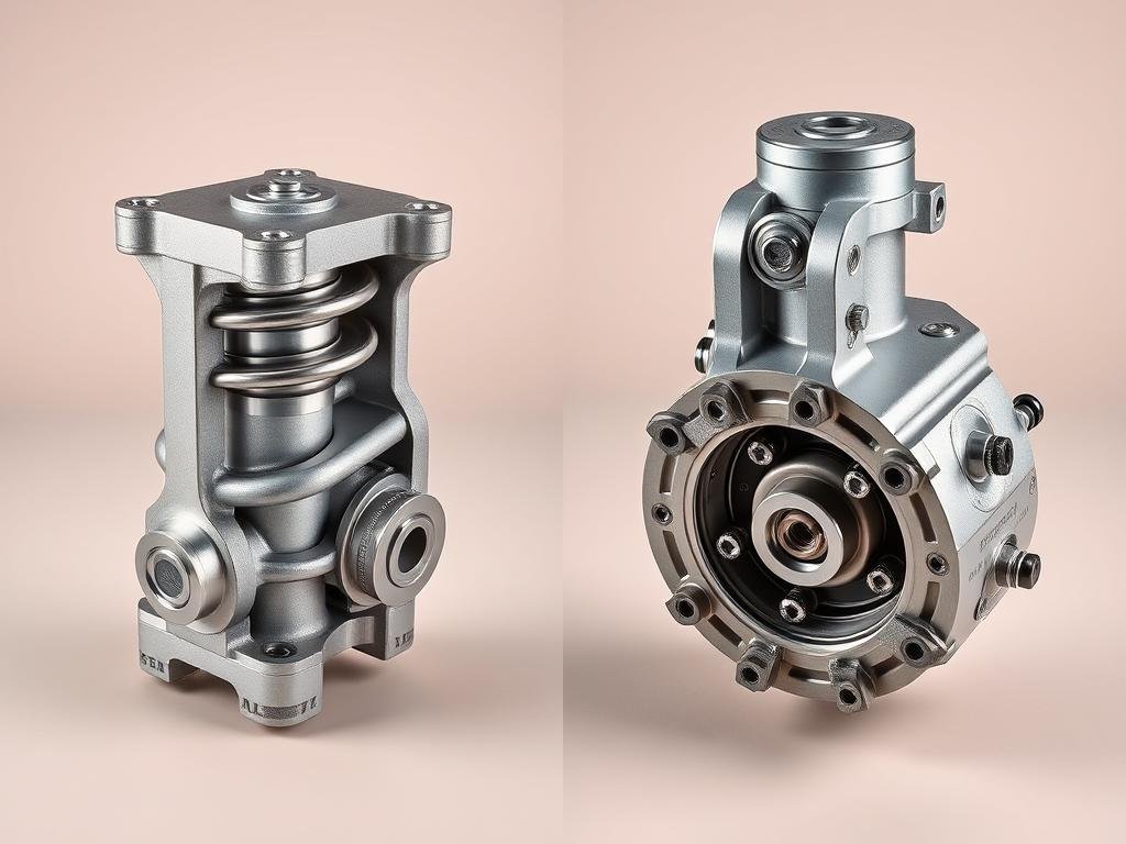 Before and after comparison of a complex forged aluminum component