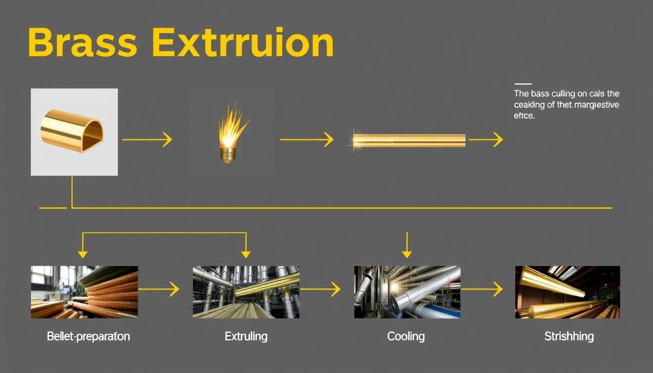 Brass extrusion manufacturing process showing key production stages