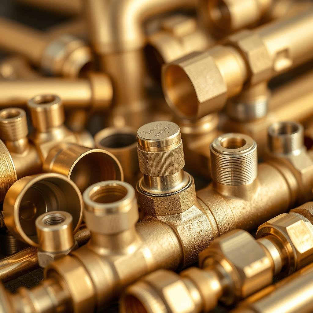 Brass extrusion plumbing components including pipes, fittings and valves
