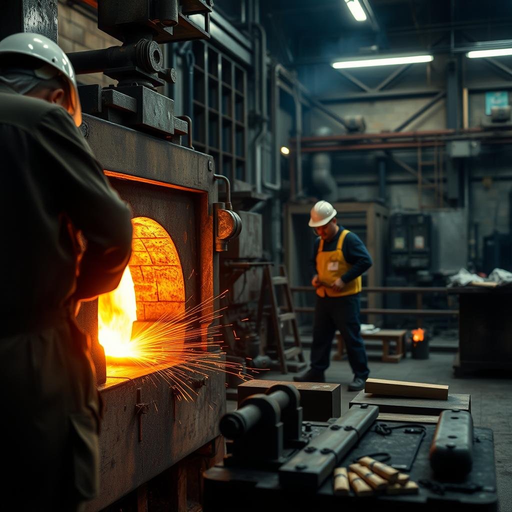 Brass forging process at MAIKONG facility