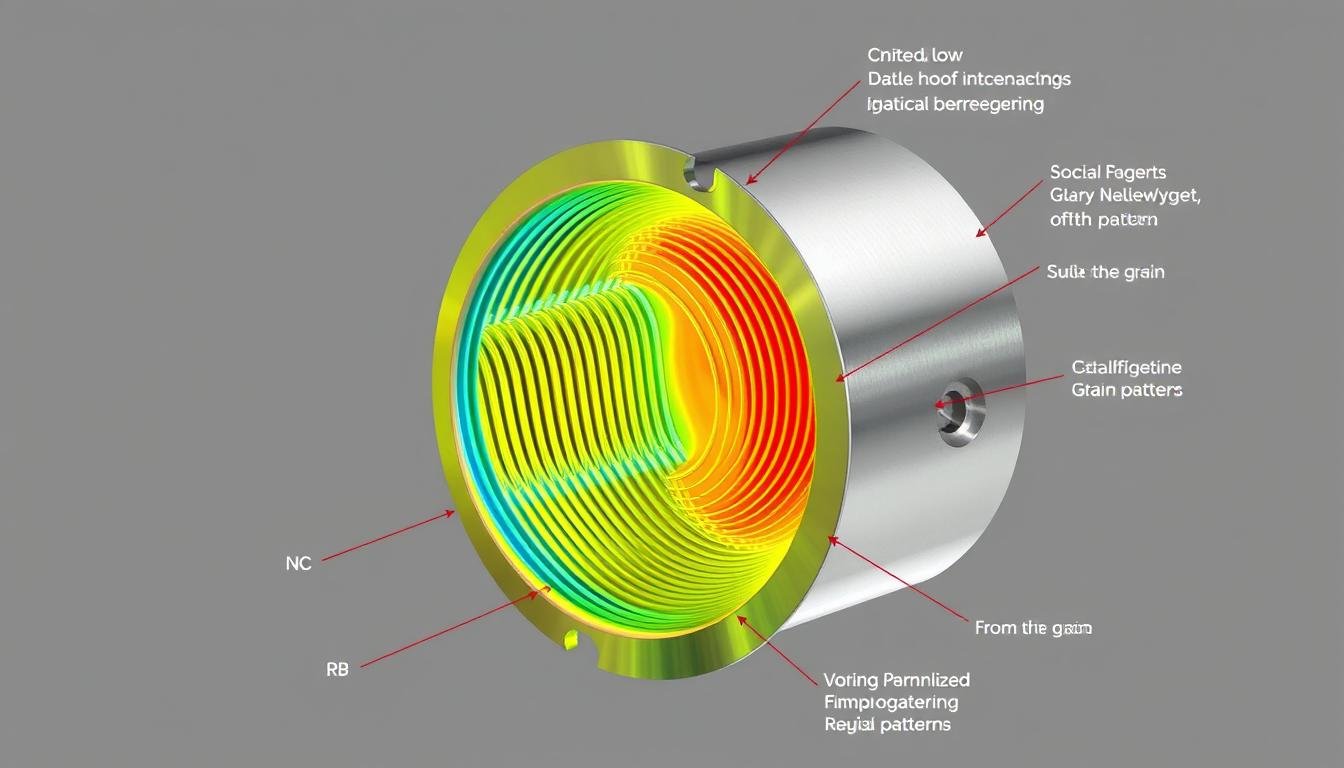CAD design of steel forged component showing optimal grain flow