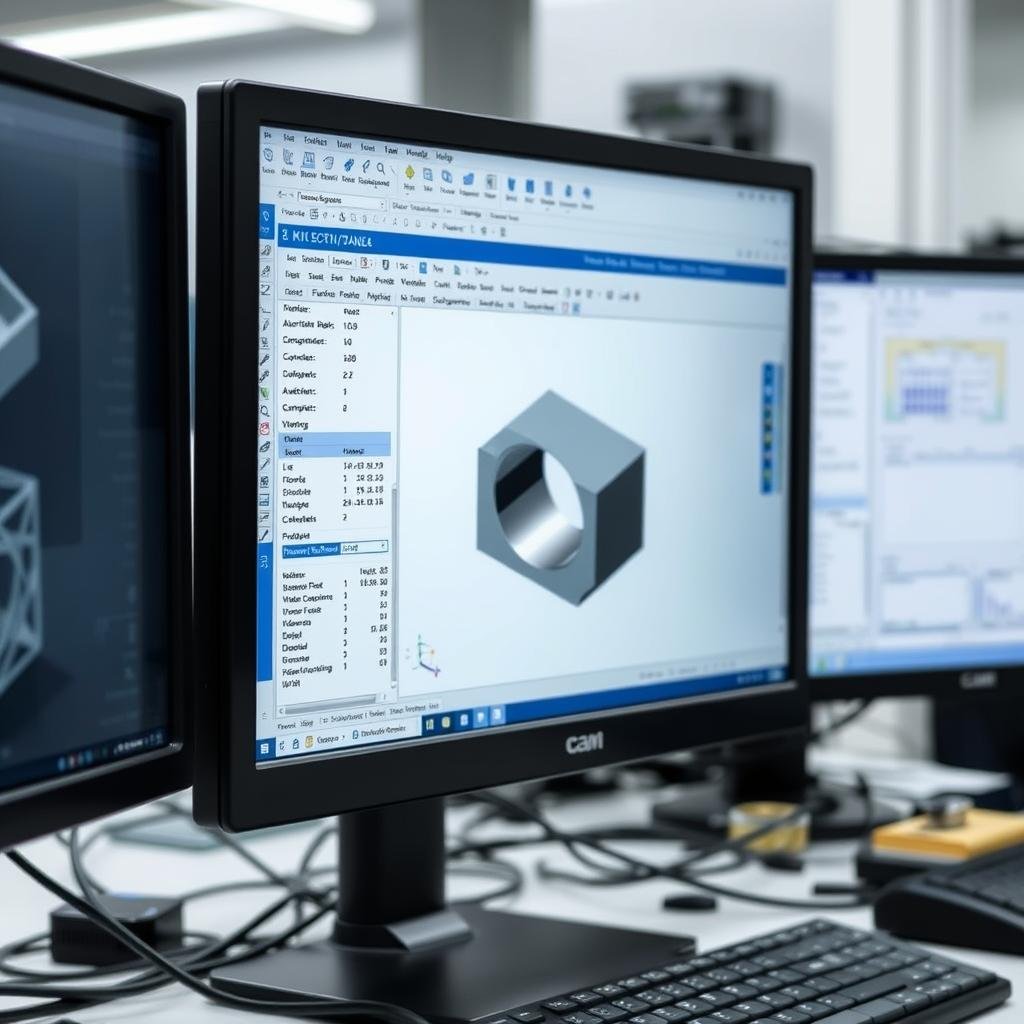 CAD/CAM design for aluminum forging showing 3D model