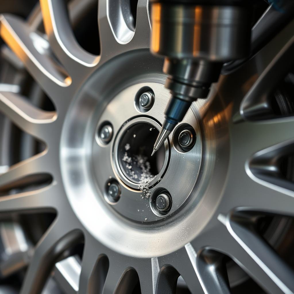 CNC machining of aluminium forged wheel CNC machining of aluminium forged wheel