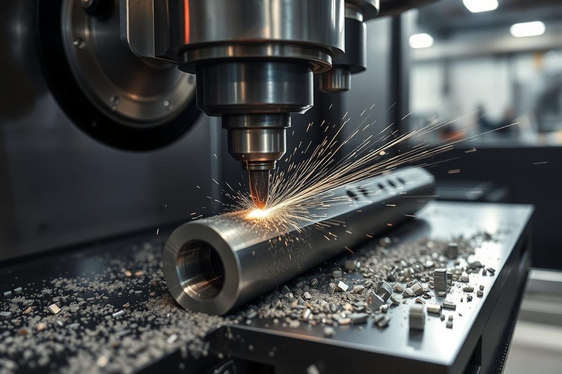 CNC machining of aluminum forged component with precision tooling