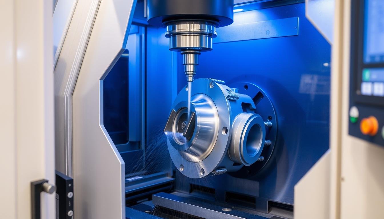 CNC machining of forged aluminum component at MAIKONG facility