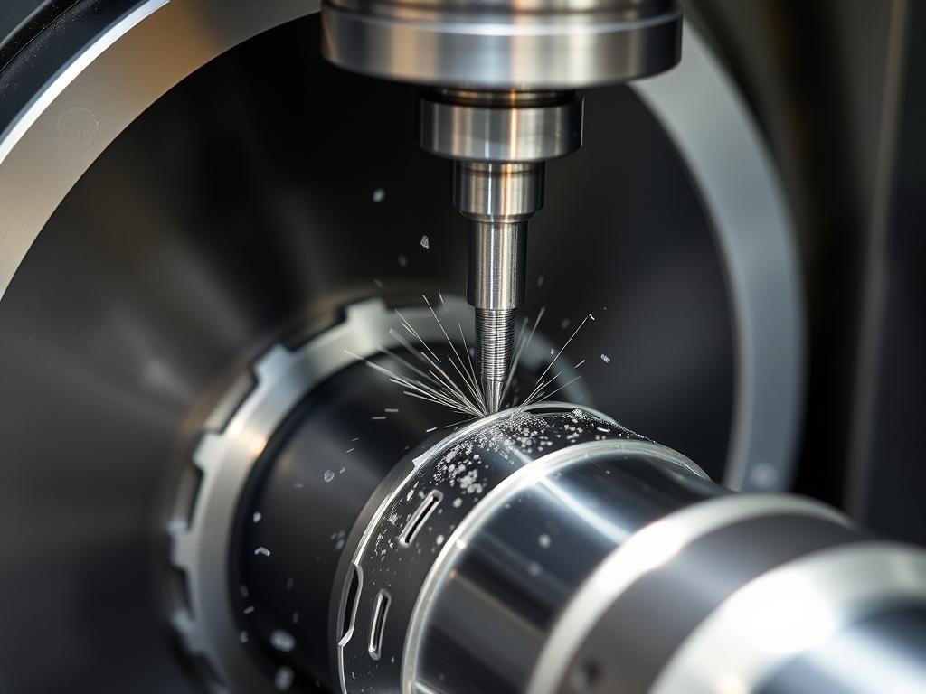 CNC turning operation creating precision metal forge parts