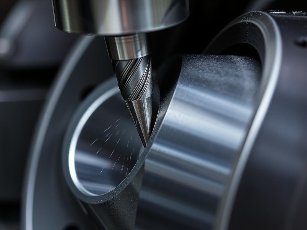 CNC turning operation on aluminum forged part