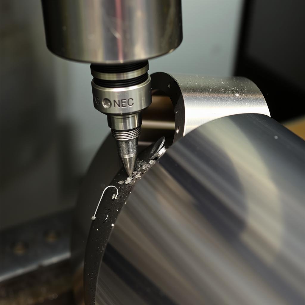 CNC turning operation on metal component