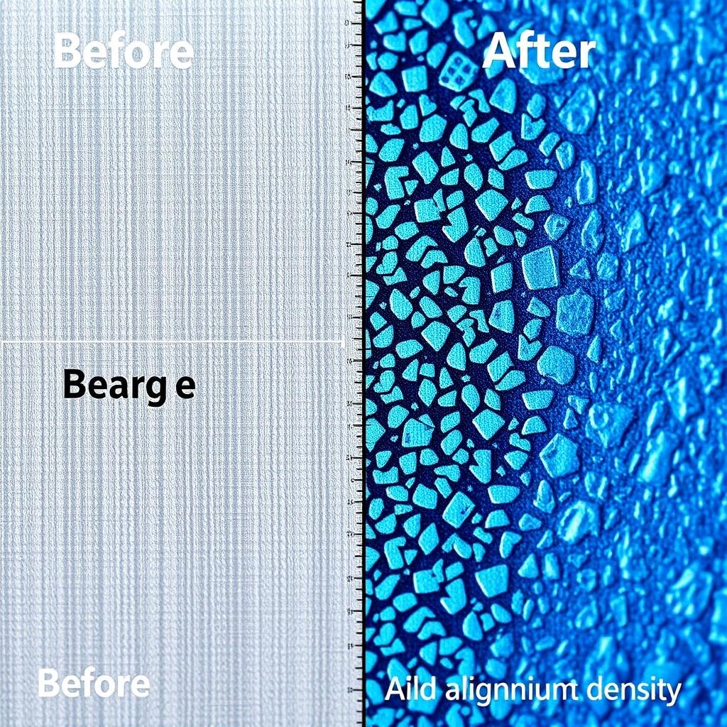 Close-up of aluminum forging process showing grain structure alignment