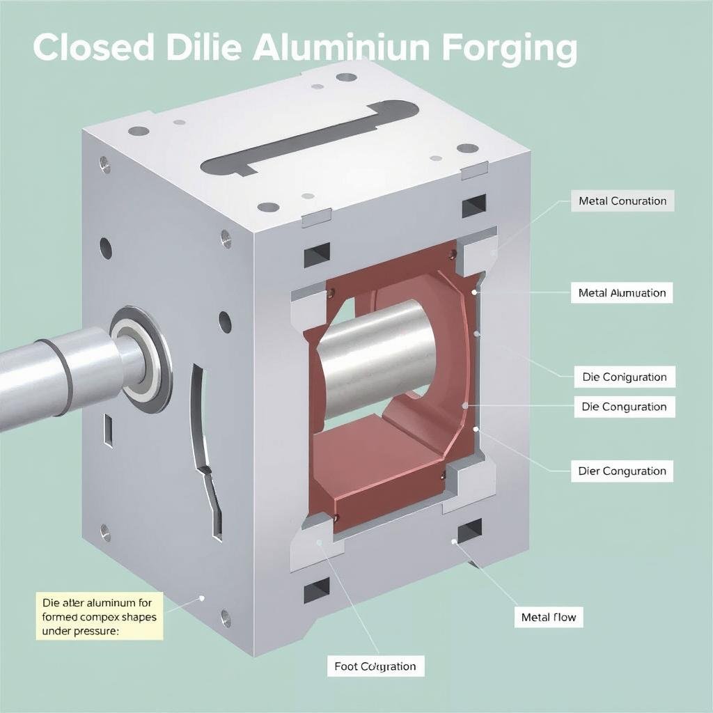 Closed die aluminum forging process at MAIKONG showing precision forming of complex components