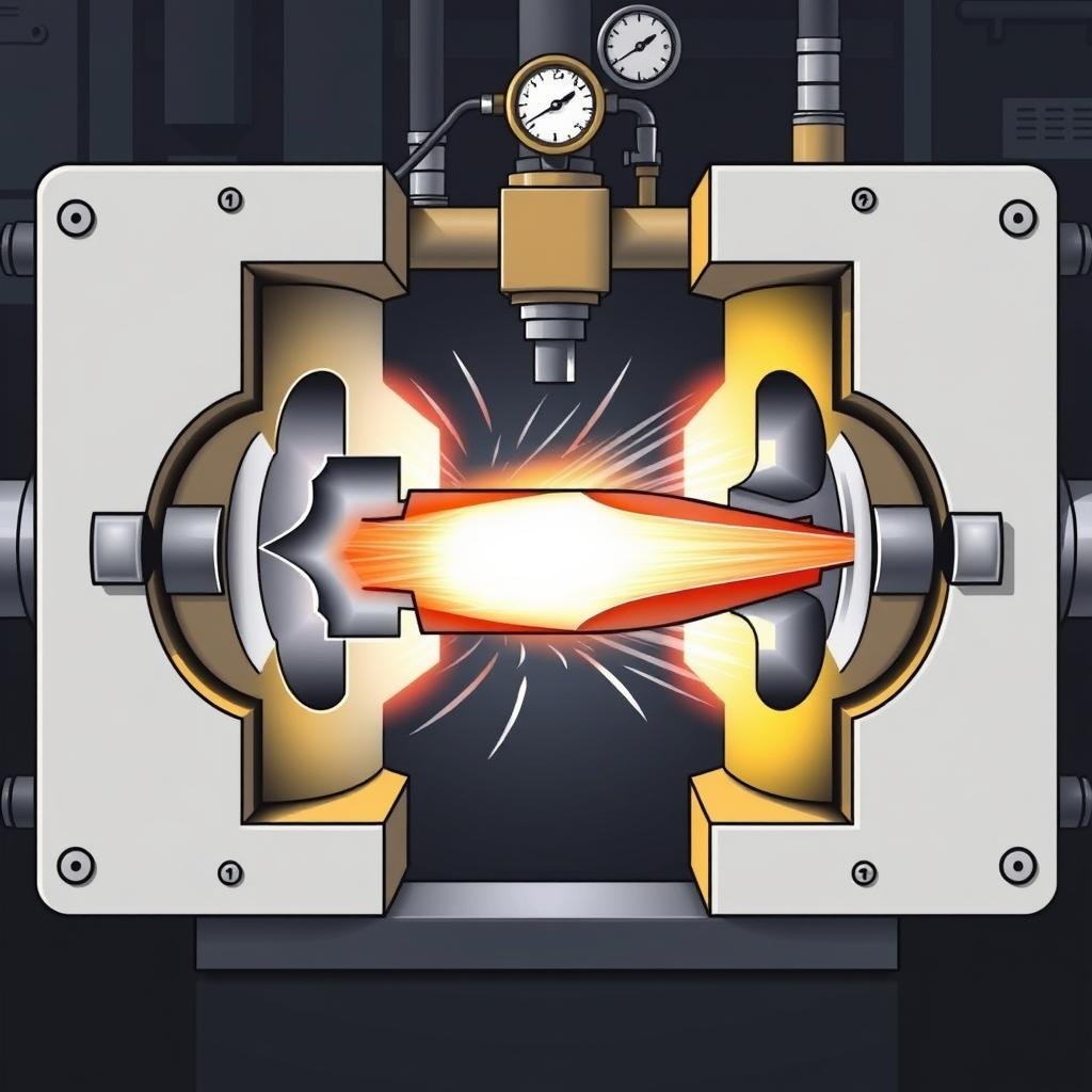 Closed die forging process at MAIKONG metal forge facility