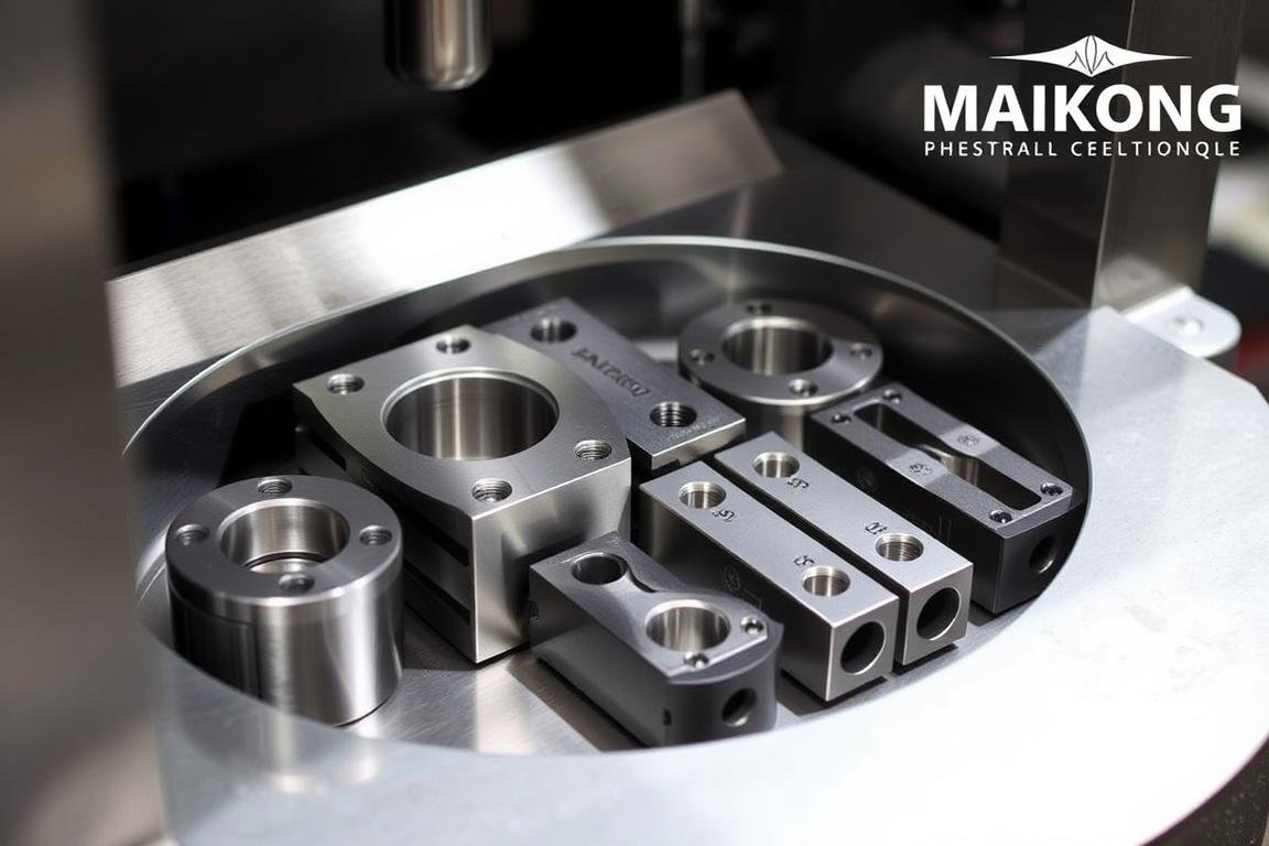 Cold forge tooling setup showing precision dies and punches with MAIKONG branding Cold forge tooling setup showing precision dies and punches with MAIKONG branding