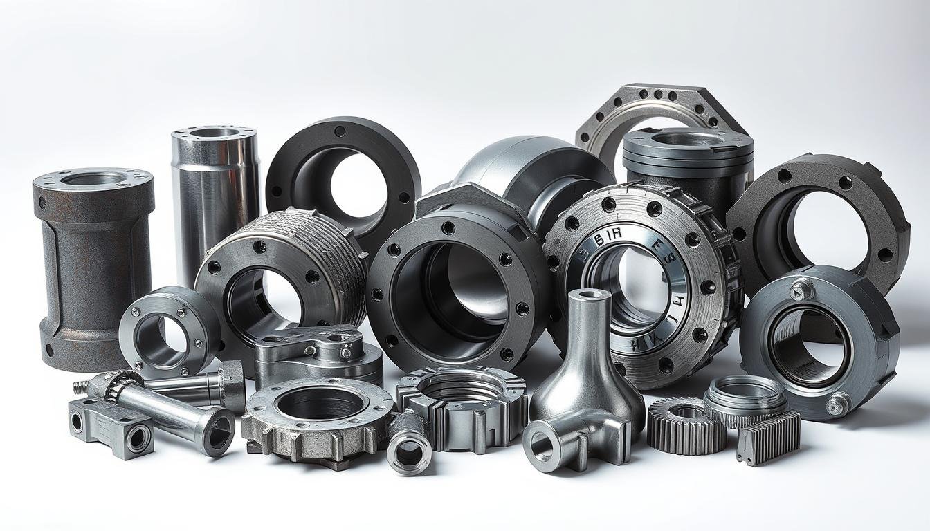 Collection of forged parts for various industrial applications showing the versatility of forging press technology