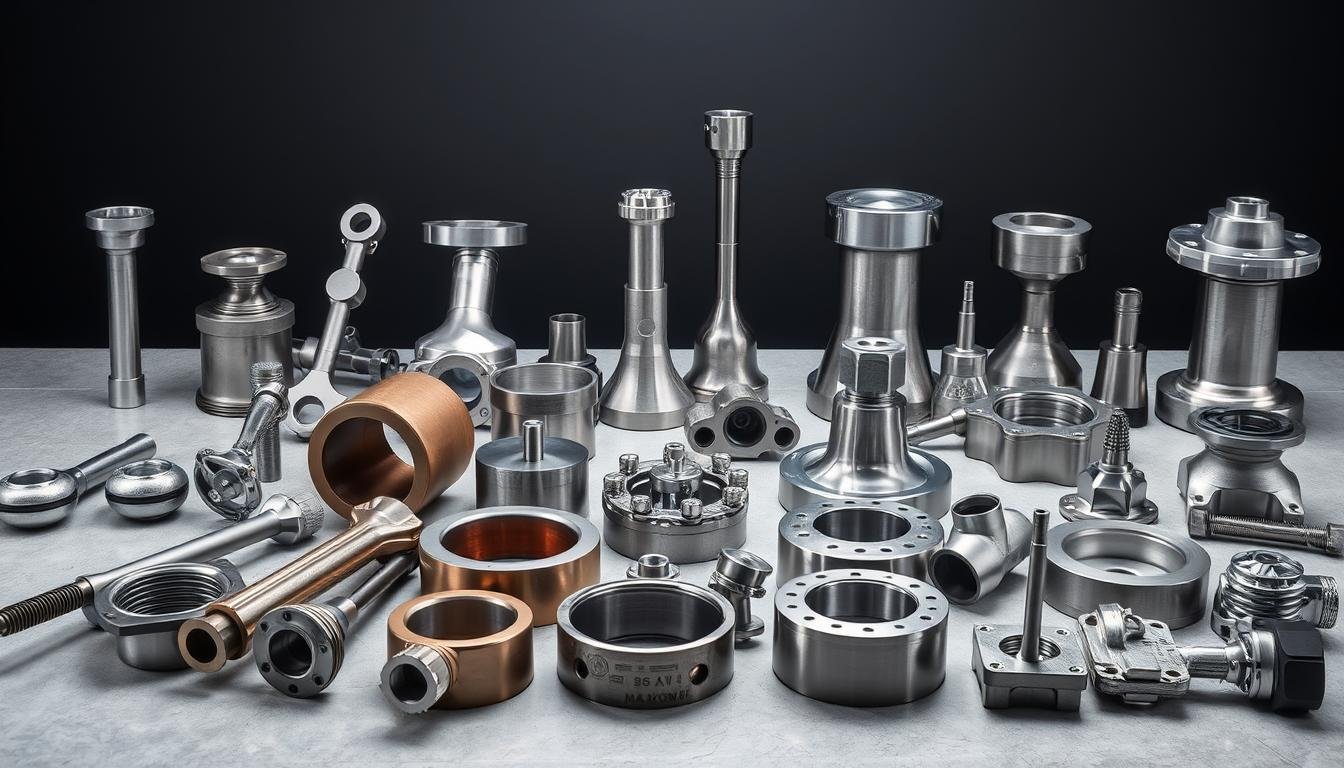 Collection of forged steel components for various industries