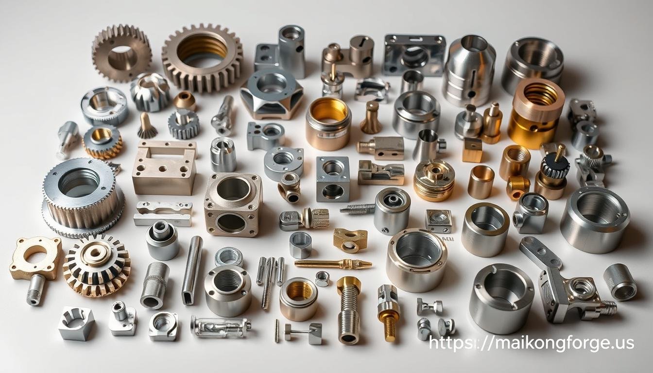 Collection of precision billet machined parts for various industries produced by MAIKONG