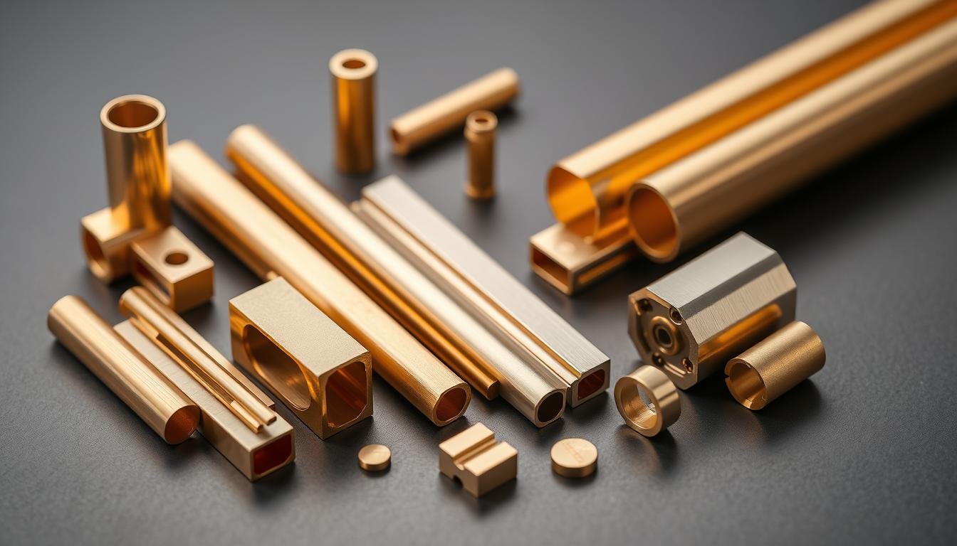 Collection of precision brass extrusion components manufactured by MAIKONG