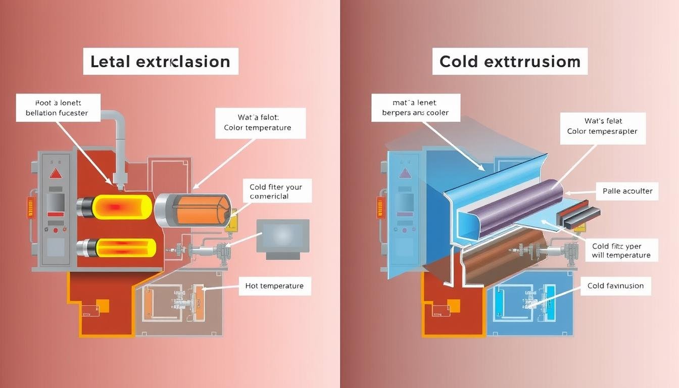 Comparison between hot and cold metal extrusion processes