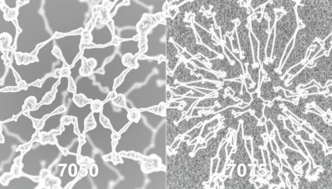 Comparison of 7050 and 7075 aluminum forgings microstructure