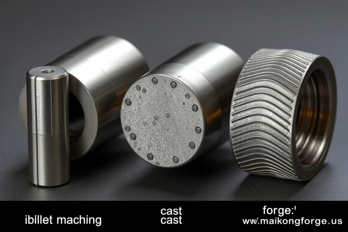 Comparison of billet machined parts with cast and forged parts