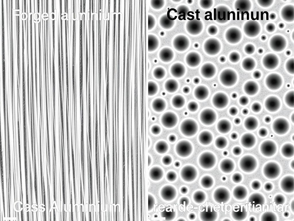 Comparison of forged vs cast aluminum microstructure showing grain alignment in MAIKONG forgings
