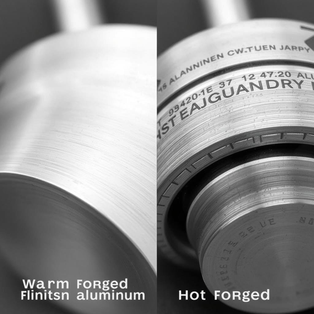 Comparison of surface finish between warm and hot forged aluminum parts