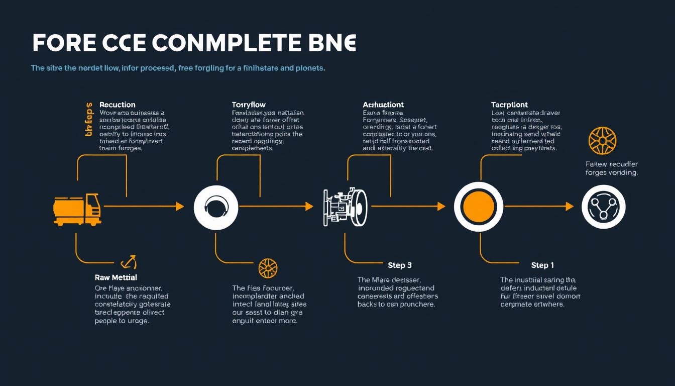 Complete forging process workflow from raw material to finished product