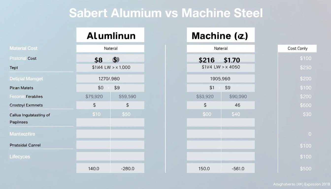 Cost analysis chart comparing total ownership costs of forged aluminum vs machined steel components Cost analysis chart comparing total ownership costs of forged aluminum vs machined steel components