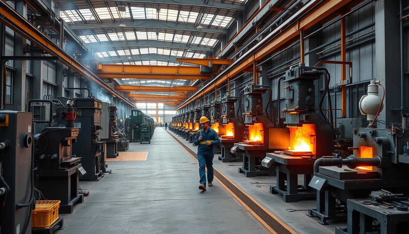 Custom metal forge parts production line at MAIKONG