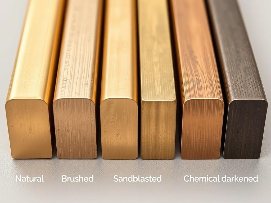 Different surface finishes available for brass extrusion components