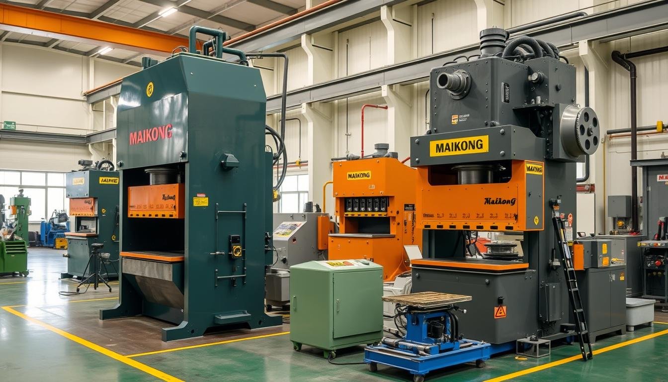 Different types of forging presses including hydraulic and mechanical models from MAIKONG