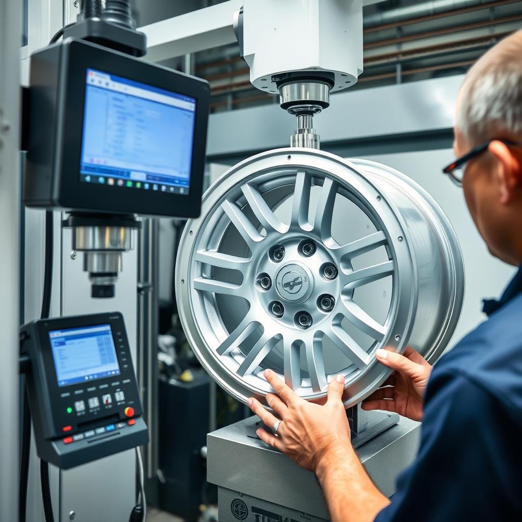 Dimensional inspection of aluminium forged wheel Dimensional inspection of aluminium forged wheel