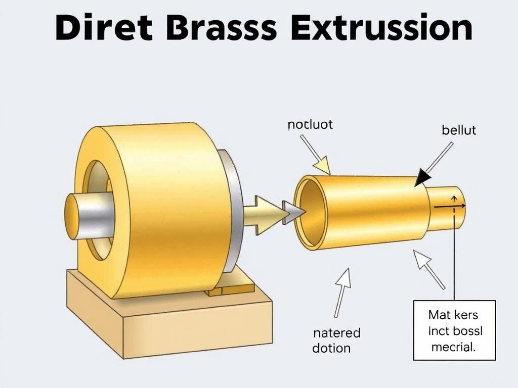 Direct brass extrusion process diagram showing material flow