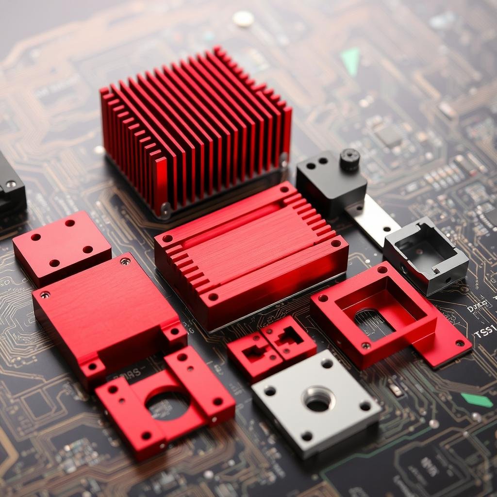 Electronics components made from cold forged type-ii anodized machined aluminum
