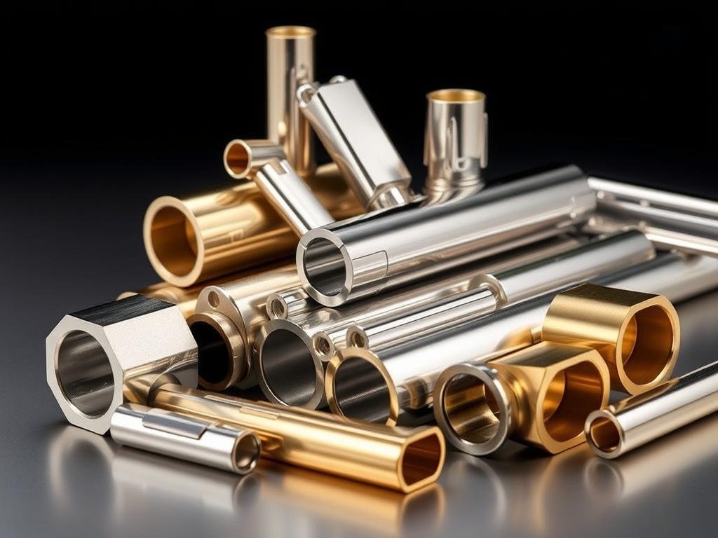 Electroplated brass extrusions with various metallic finishes