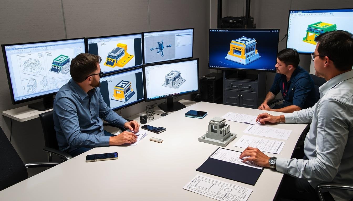 Engineers designing a custom forging press solution Engineers designing a custom forging press solution
