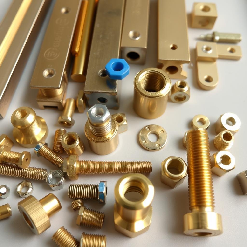 Extruded brass conductive hardware components