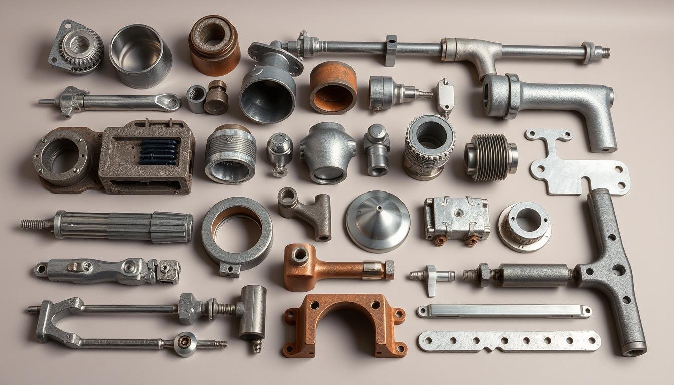 Finished vintage aluminum components showcasing the beauty of both hand forged and machined methods