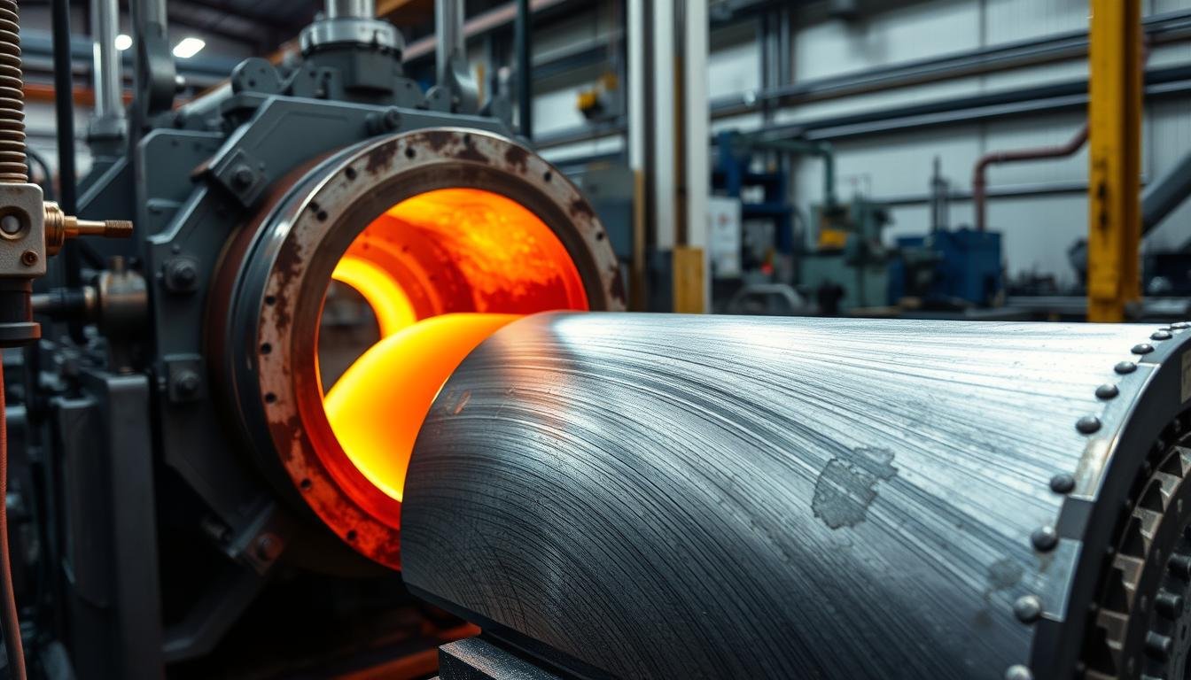 Forged aluminum manufacturing process showing grain alignment