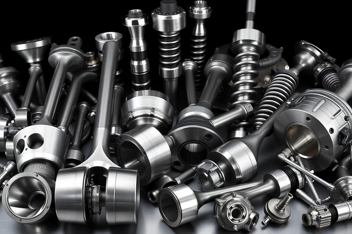 Forged automotive components including crankshafts and connecting rods